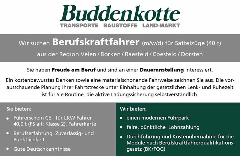 Stellenangebot Berufskraftfahrer, LKW-Fahrer